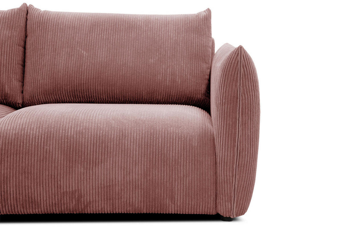 ECKSOFA TAUER 5-Sitzer, altrosa - Schwarz/Altrosa, Holzwerkstoff/Kunststoff (173/294cm) - Courtois Laville