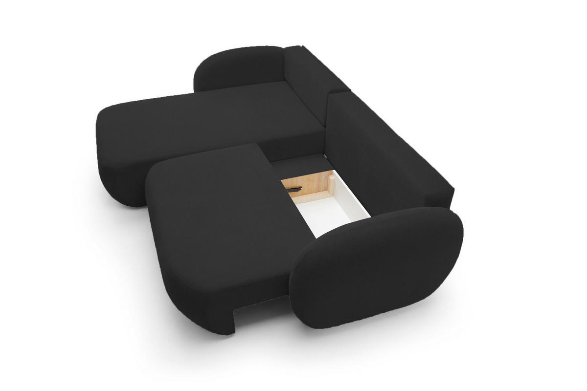 ECKSOFA OLIO L-Form Schlaffunktion mit Bettkasten, lose Rückenkissen, freistehend, LINKS 174x248 cm Graphite-coloured - Graphitfarben, Holz/Textil (174/248cm) - DomoHome