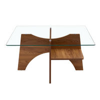 COUCHTISCH DE-143 Sicherheitsglas Walnussfarben - Walnussfarben, Holzwerkstoff (80/80/40cm) - ComfortXL