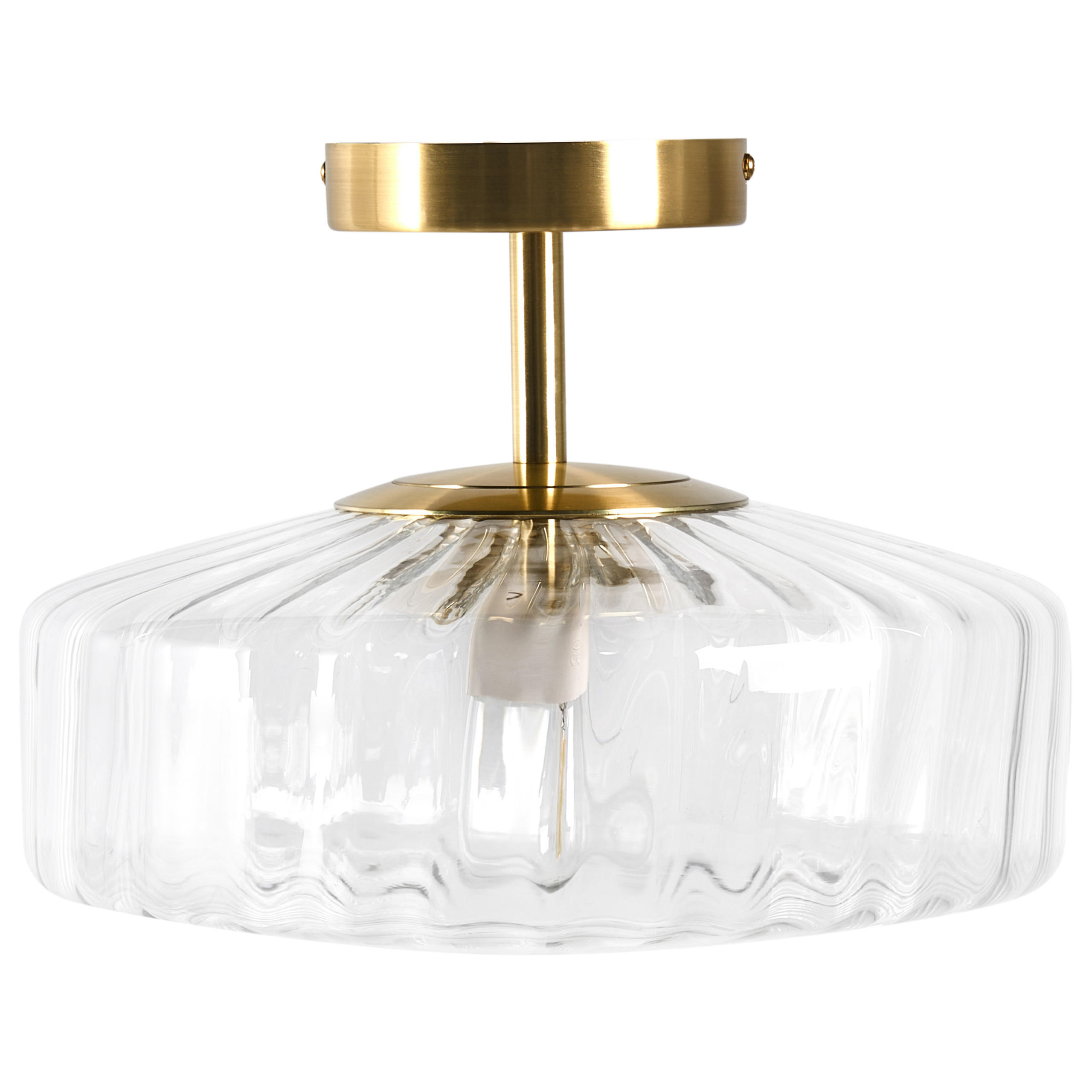 DECKENLAMPE Transparent Siepre - Transparent/Goldfarben, Glas (30/30/22cm) - Beliani