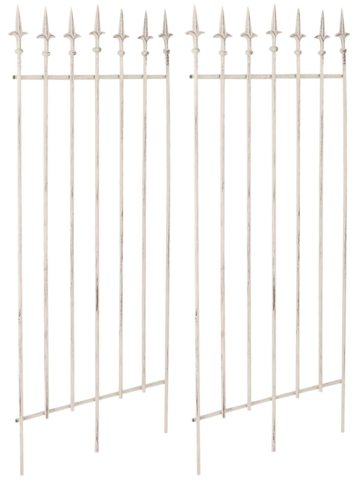 RANKGITTER 2er Set Metall antik-creme - Creme, Metall (50/100/0.7cm) - CLP