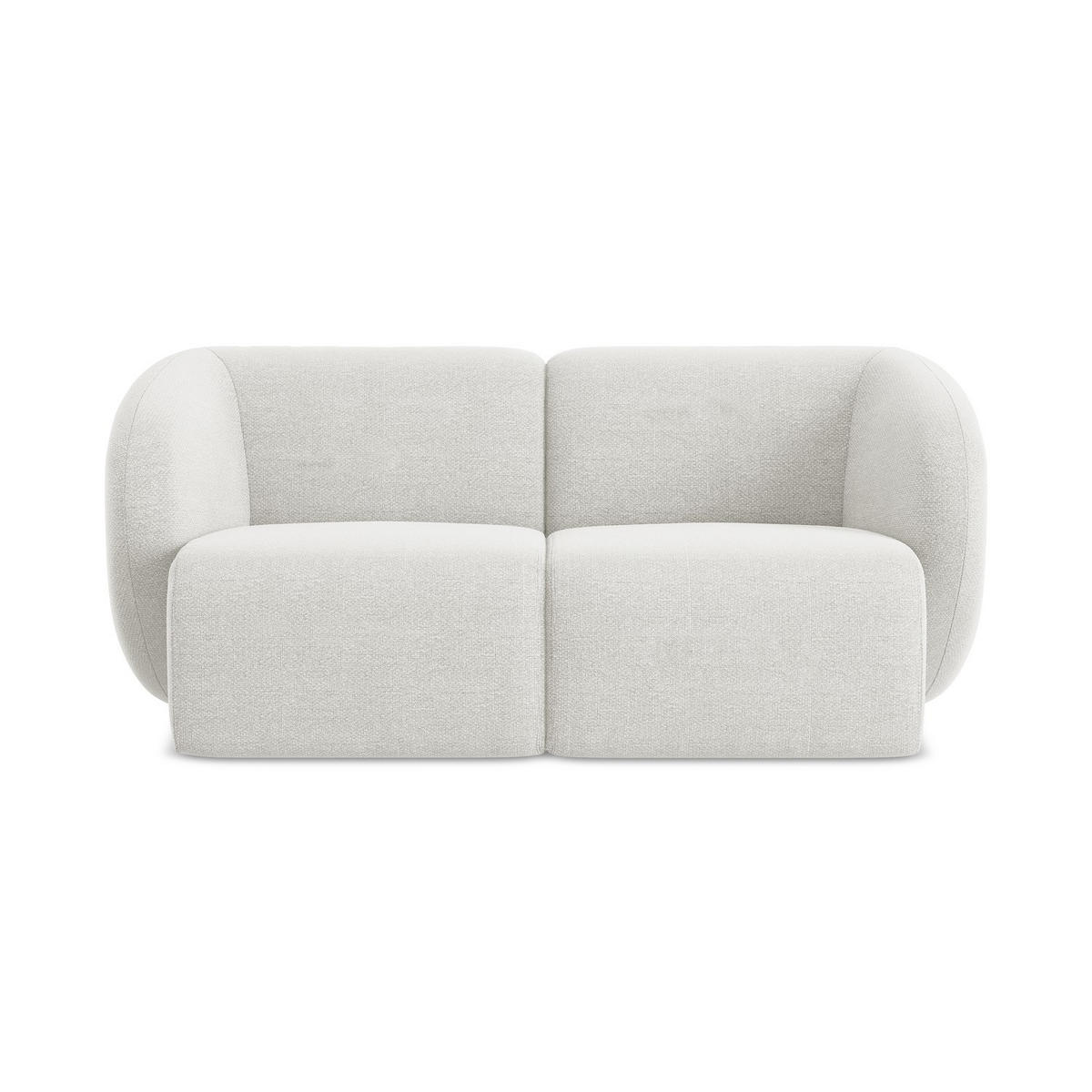 2-SITZER-SOFA Bouclé Stoff Weiß - Schwarz/Weiß, Holzwerkstoff/Kunststoff (174/75/94cm) - LaMiaSofa