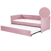 TAGESBETT 90/200 cm Rosa Mimizan - Pink, Naturmaterialien/Textil (90/200cm) - Beliani