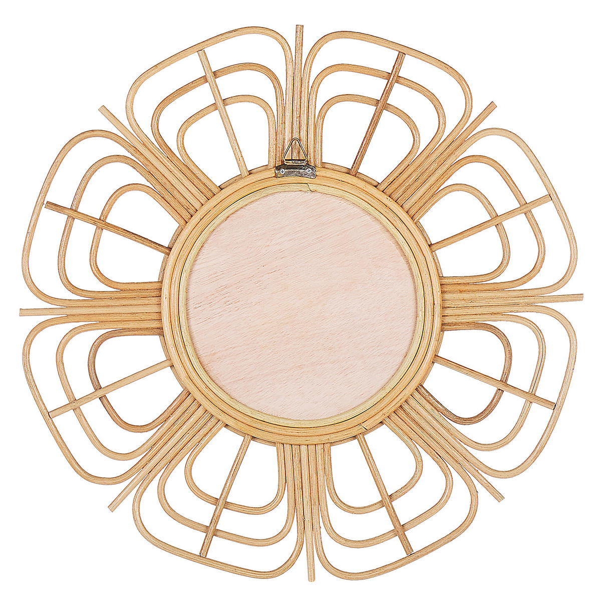 WANDSPIEGEL Rattan natürlich Sonnenform 60 cm Pasaku - Beige/Naturfarben, Naturmaterialien (60/60/1cm) - Beliani