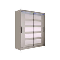 SCHWEBETÜRENSCHRANK Westa V, mit RGB LED Beleuchtung - Kaschmir/Silberfarben, Holzwerkstoff/Metall (150/200/58cm) - MIRJAN24