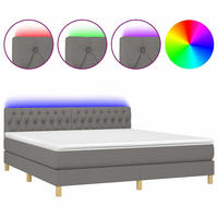 BOXSPRINGBETT 180/200 Cm Grau Gewebe - Grau, Textil (180/203cm) - vidaXL