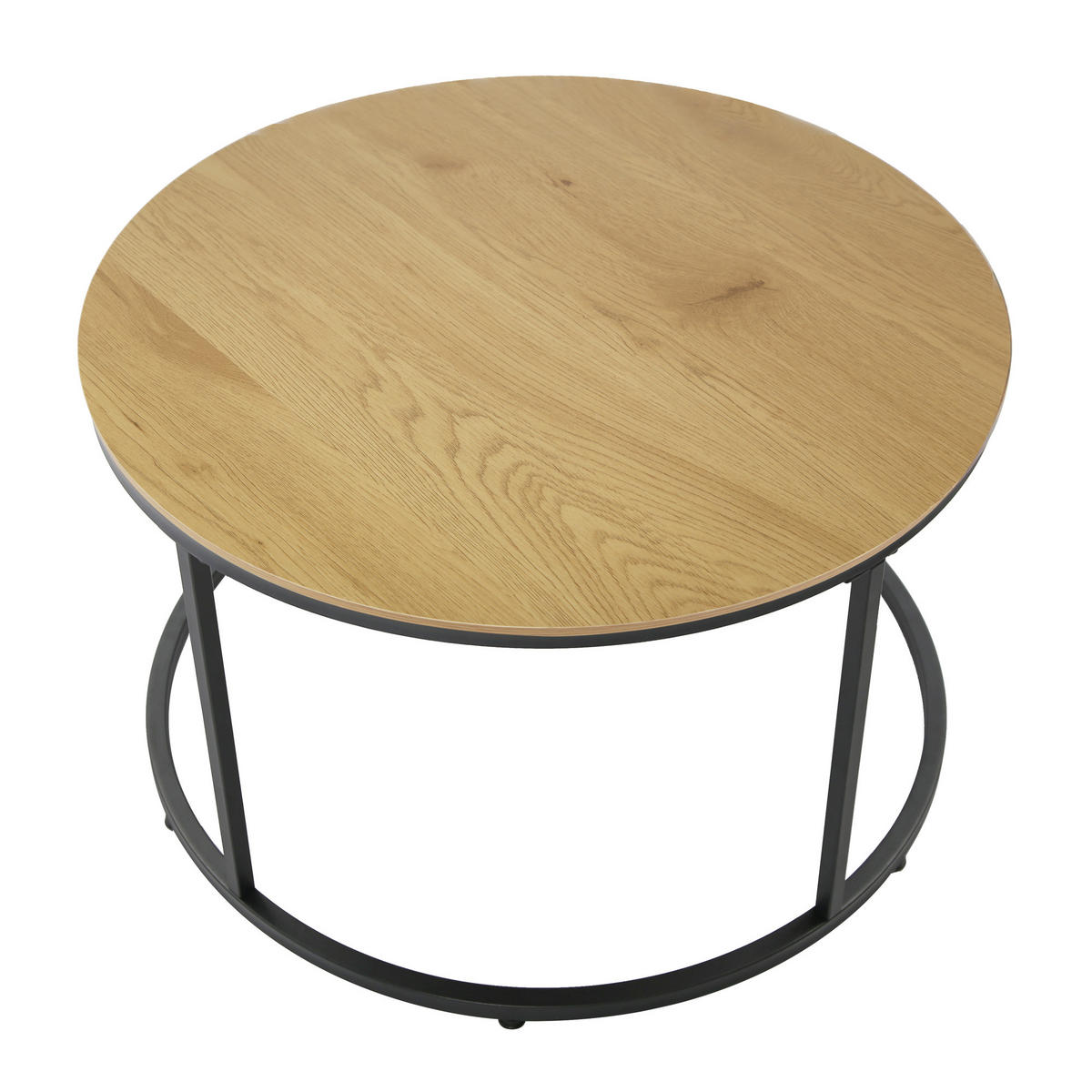 COUCHTISCH 2er Set rund Eiche hell - Hellbraun, Holzwerkstoff (70/70/42.5cm) - Home Collective
