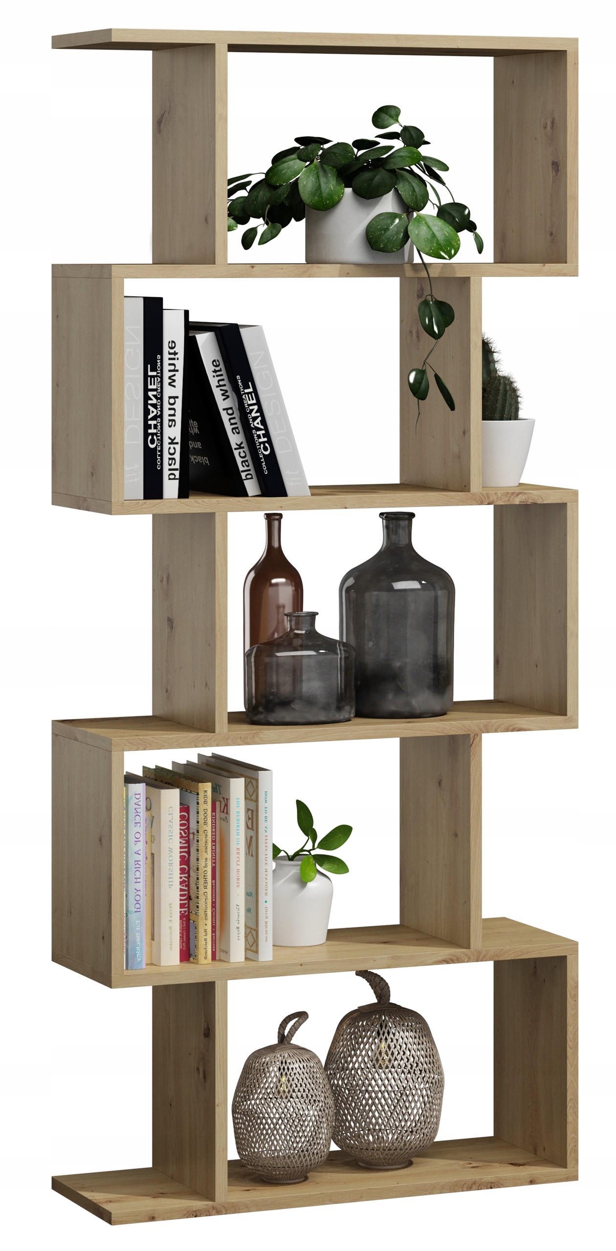 BÜCHEREGAL BASK Artisan Eiche 76,4/28/176 cm - Eiche Artisan, Holzwerkstoff (76.4/176/28cm) - Matkam Möbel