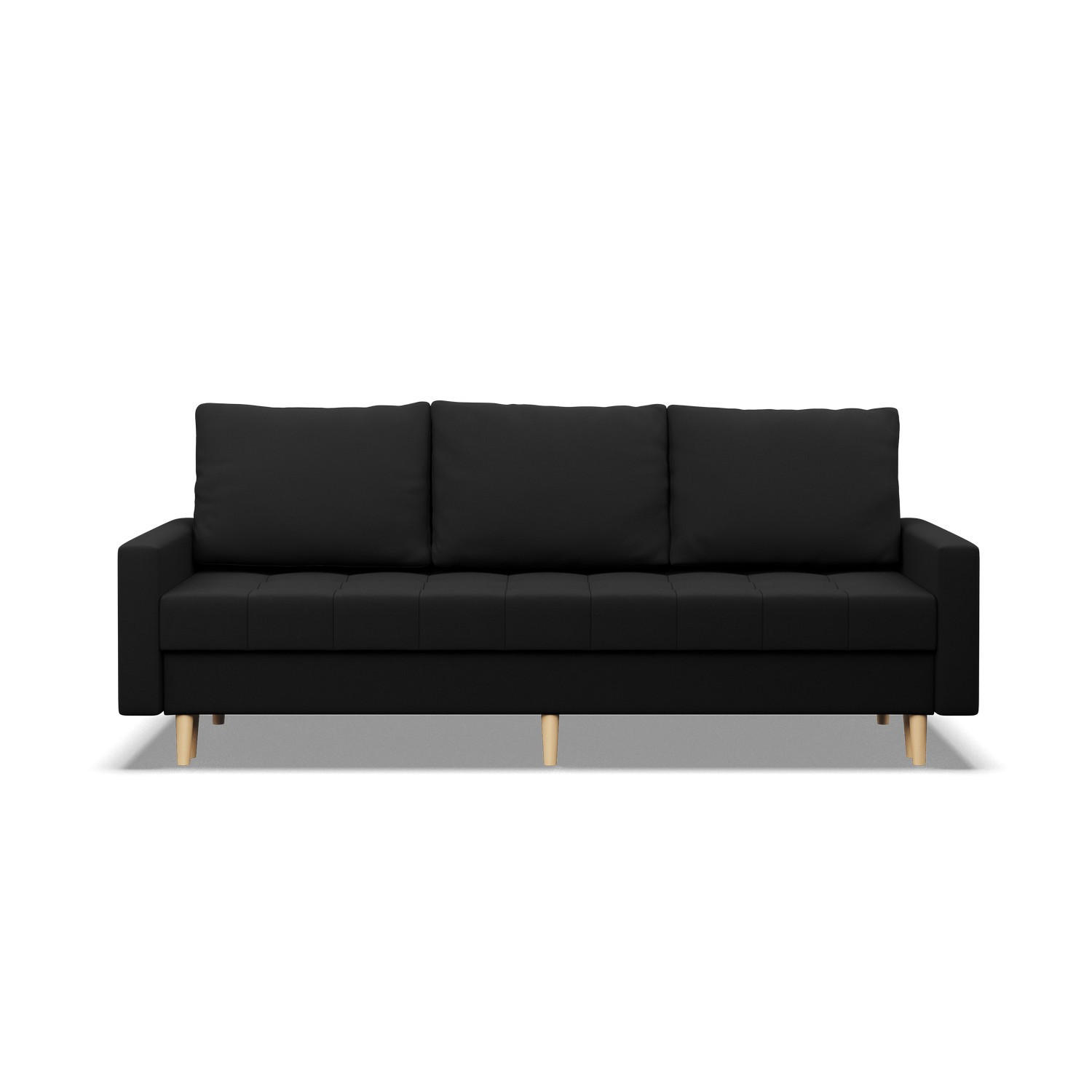 SOFA 3-SITZER MIT SCHLAFFUNKTION ELMA, Schwarz - Schwarz, Textil (212/88/92cm)