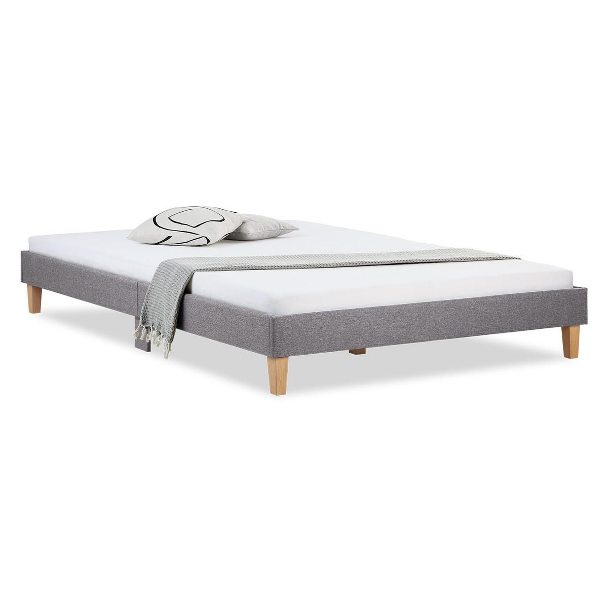 POLSTERBETT mit Lattenrost 160/200 cm in Grau - Grau, Textil (160/200cm) - Homestyle4u