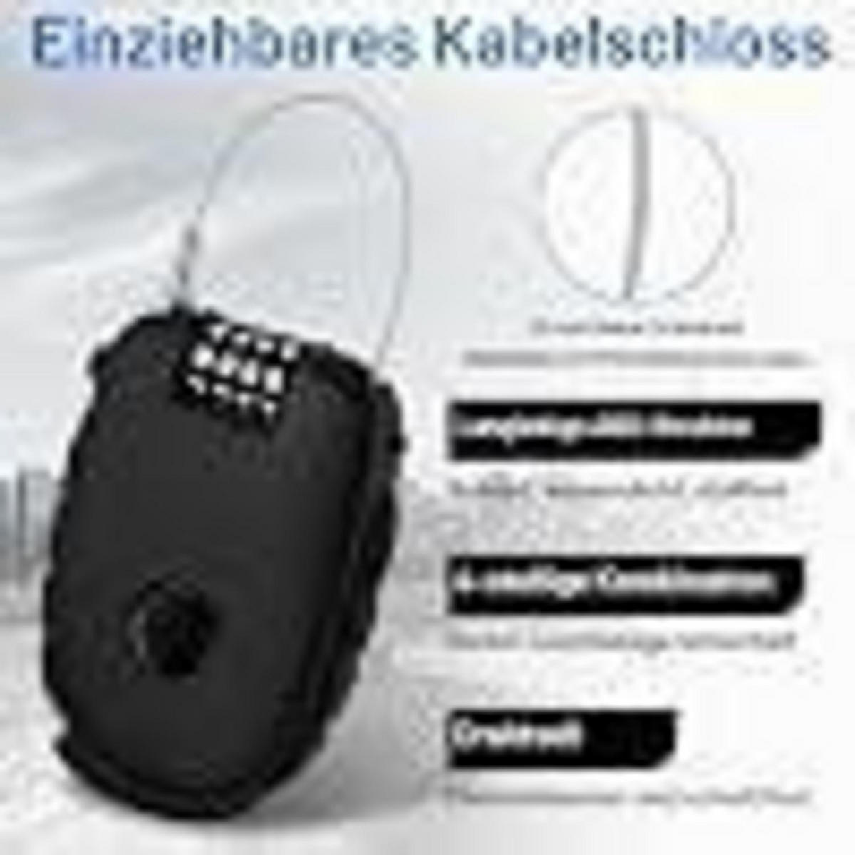 KABELSCHLOSS 2-teiliges Set 130 cm - Schwarz, Kunststoff (6.5/2.3/130cm)