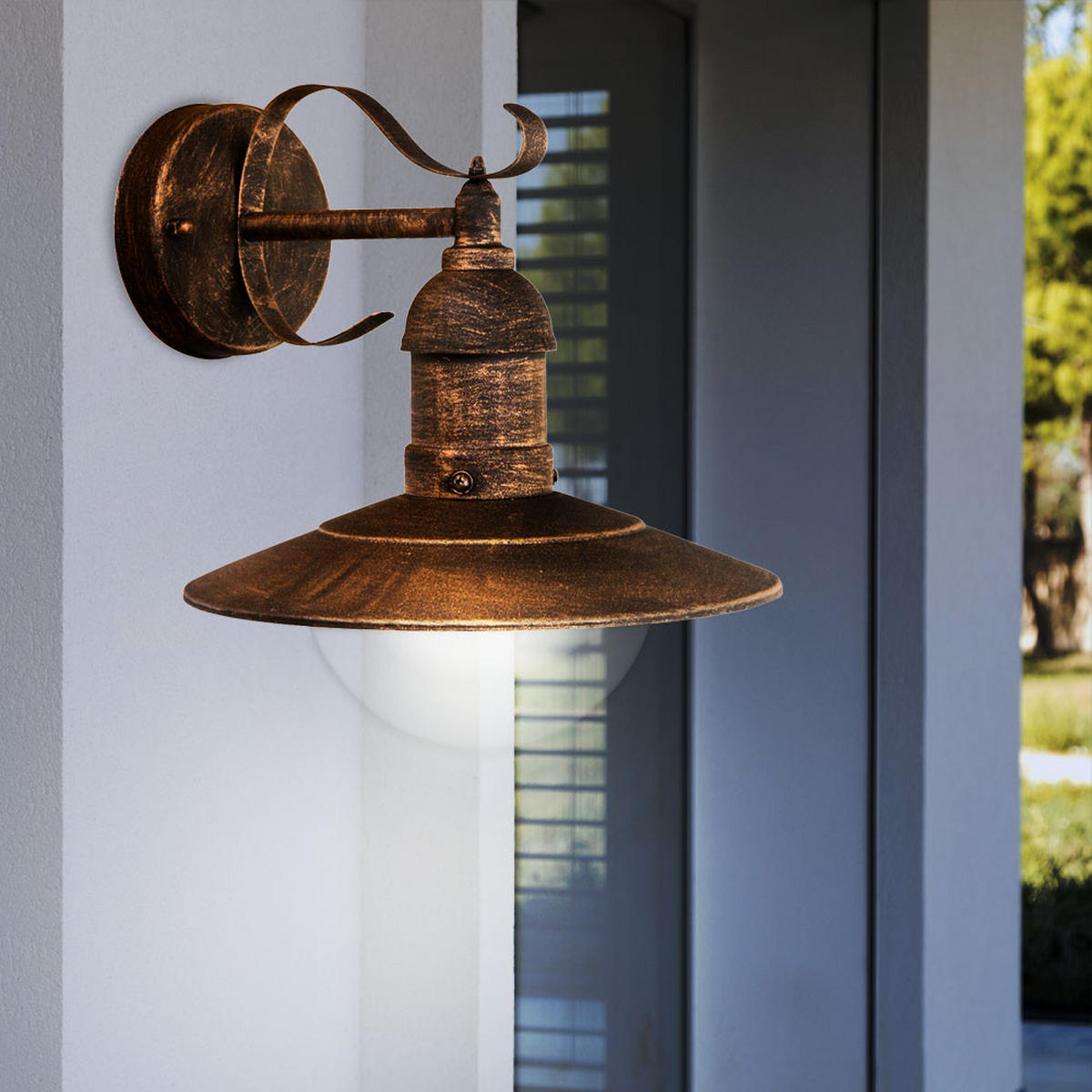 LED WANDLEUCHTE Amrum Schwarz Gold - Braun, Metall (27.2/24/25.6cm)