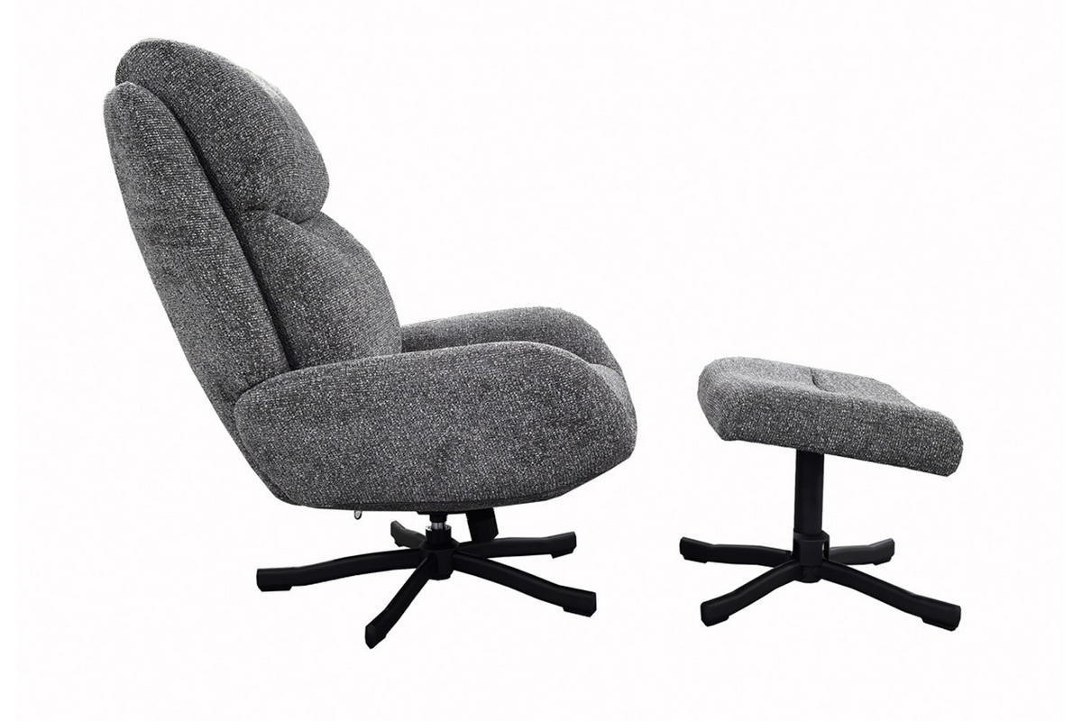 RELAXSESSEL Trani, Webstoff, Grau - Grau, Textil (75/100/93cm) - dasmöbelwerk