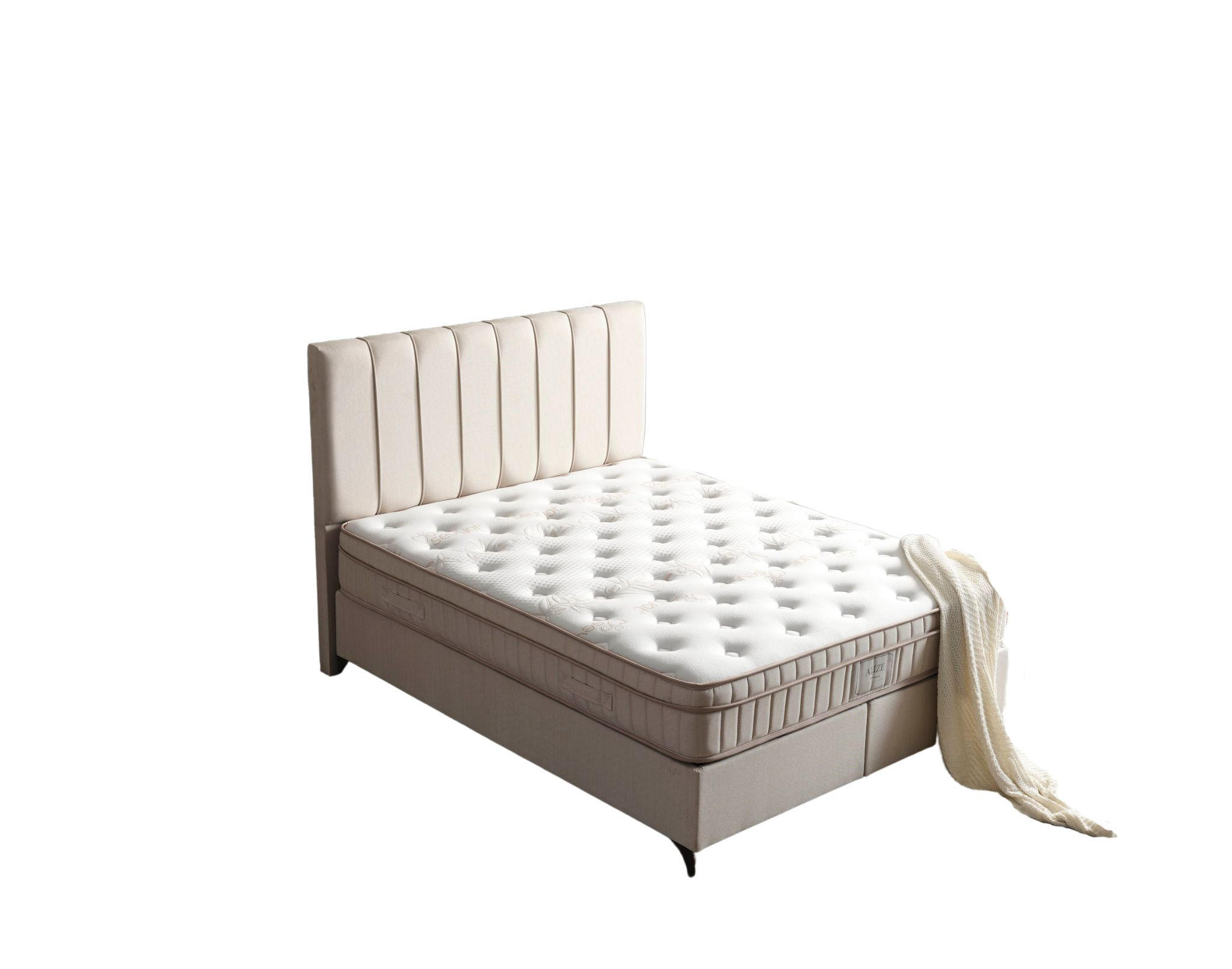 POLSTERBETT-SET Alize 180x200 Beige - Bett inkl. Matratze - Beige, Metall (180/200cm) - Villa Möbel