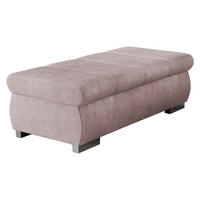 POLSTERHOCKER Bangkok Groß - Hellrosa/Silberfarben, Holz/Kunststoff (120/39/60cm) - MIRJAN24