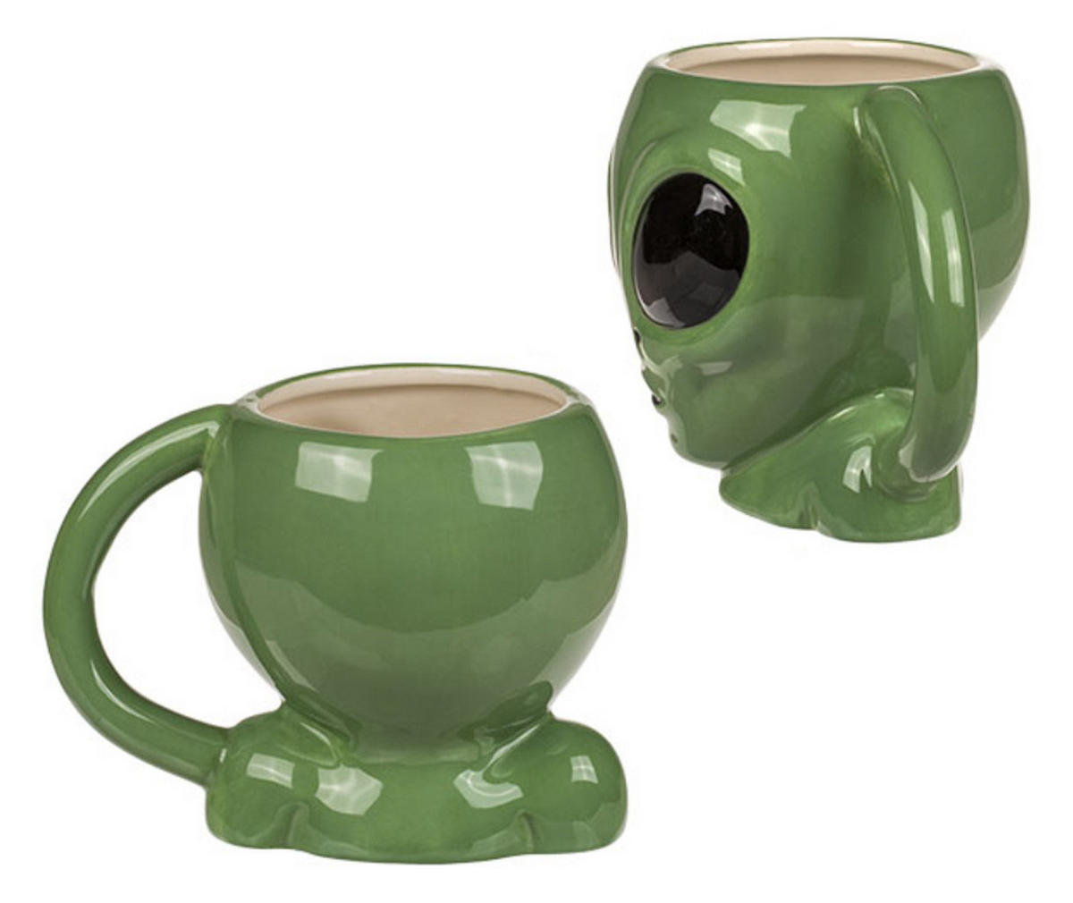 KAFFEEBECHER Alien Keramik 400 ml - Grün, Keramik (0.4L) - TiborTex