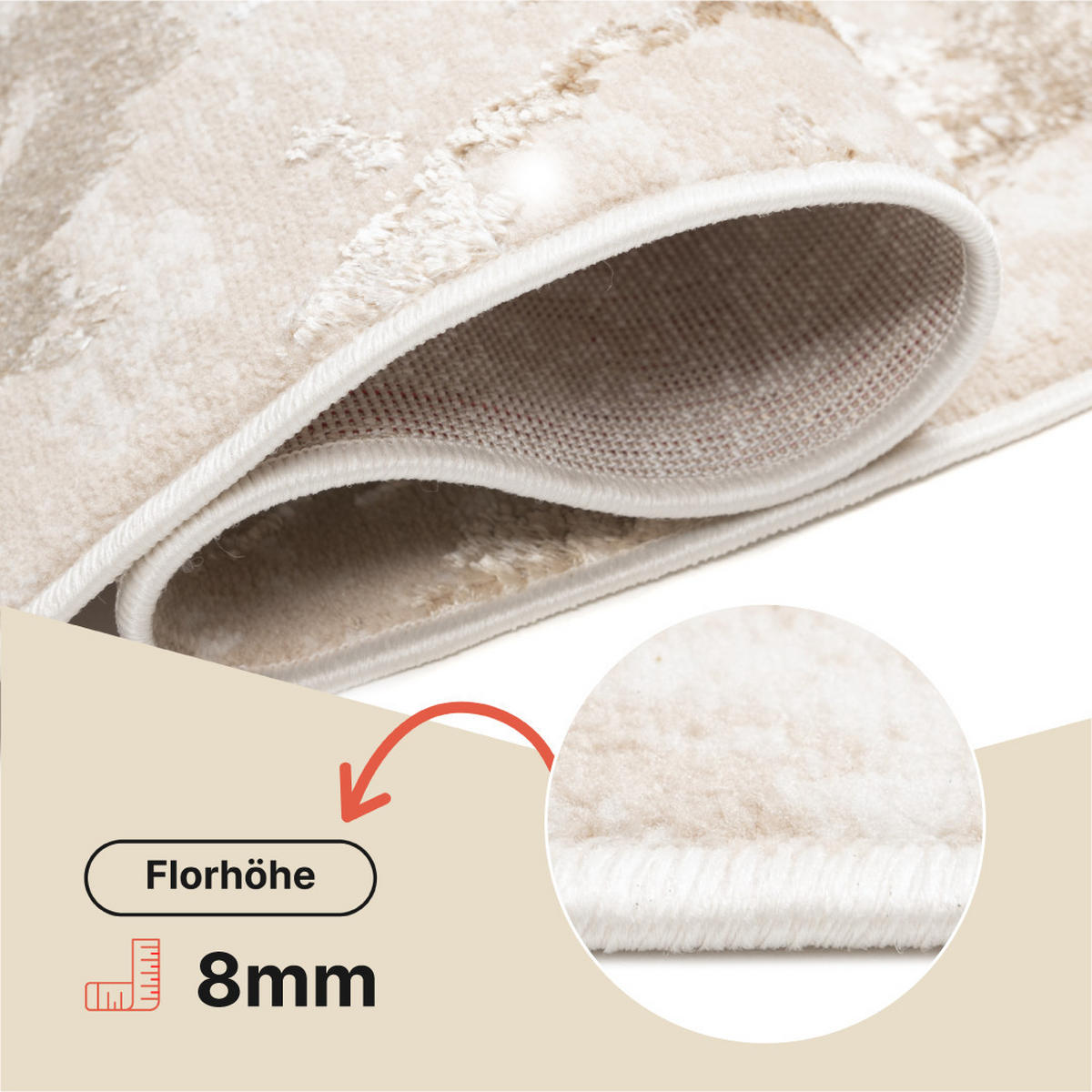 TEPPICHLÄUFER CRYSTAL beige abstrakt 120/300 cm - Beige, Textil (120/300cm) - Tapiso