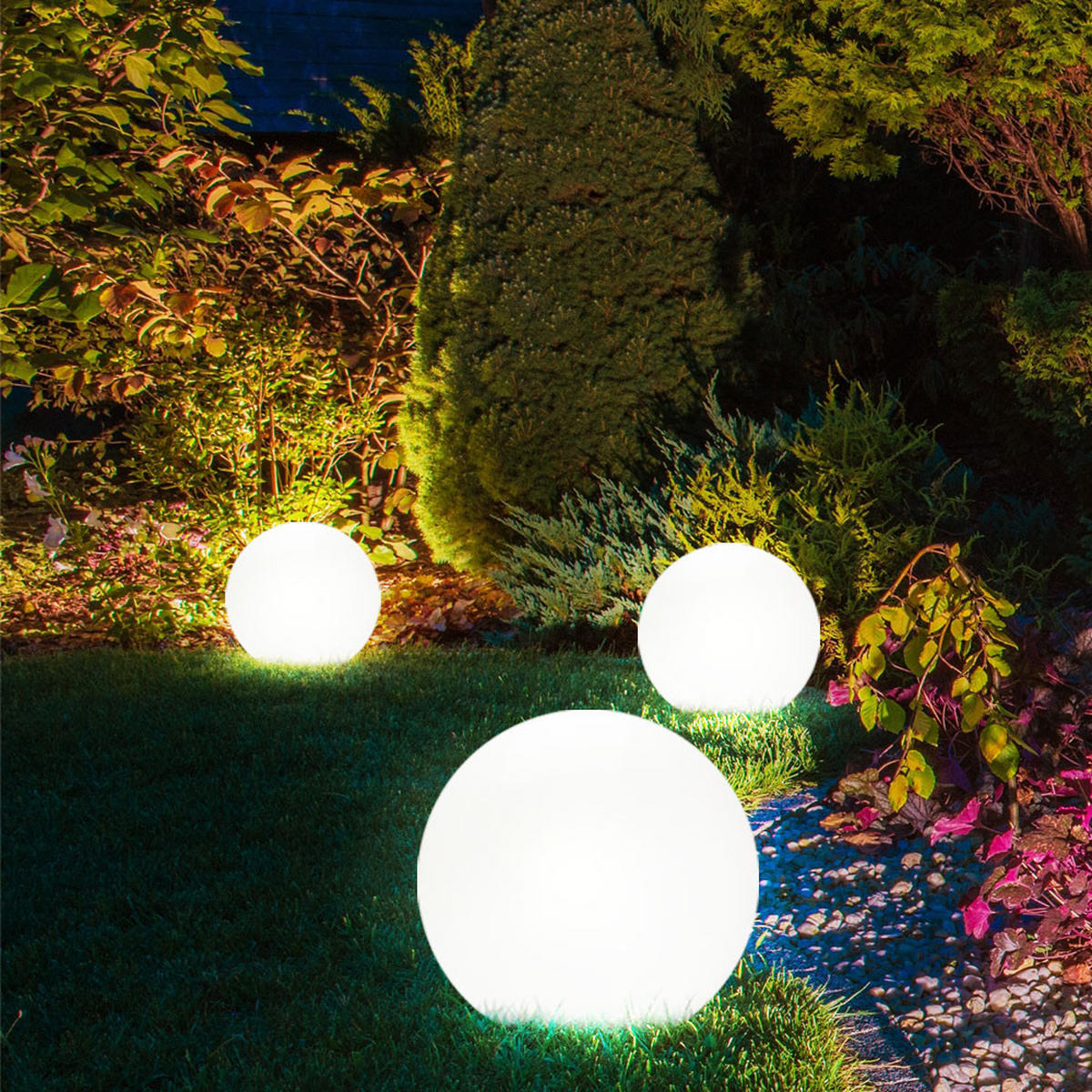 LED AUSSENLEUCHTE Solar Weiß Rund - Weiß, Kunststoff (20/20/62cm)