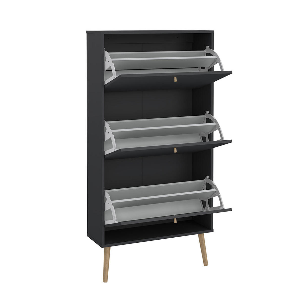 SCHUHSCHRANK, Bodo, Grau, Holzwerkstoff, 71 x 24 x 140 cm - Grau, Holzwerkstoff (71/140/24cm) - ebuy24