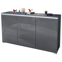 SIDEBOARD Faro Grau Hochglanz - Grau, Holzwerkstoff (138.5/75.5/35cm) - Vladon