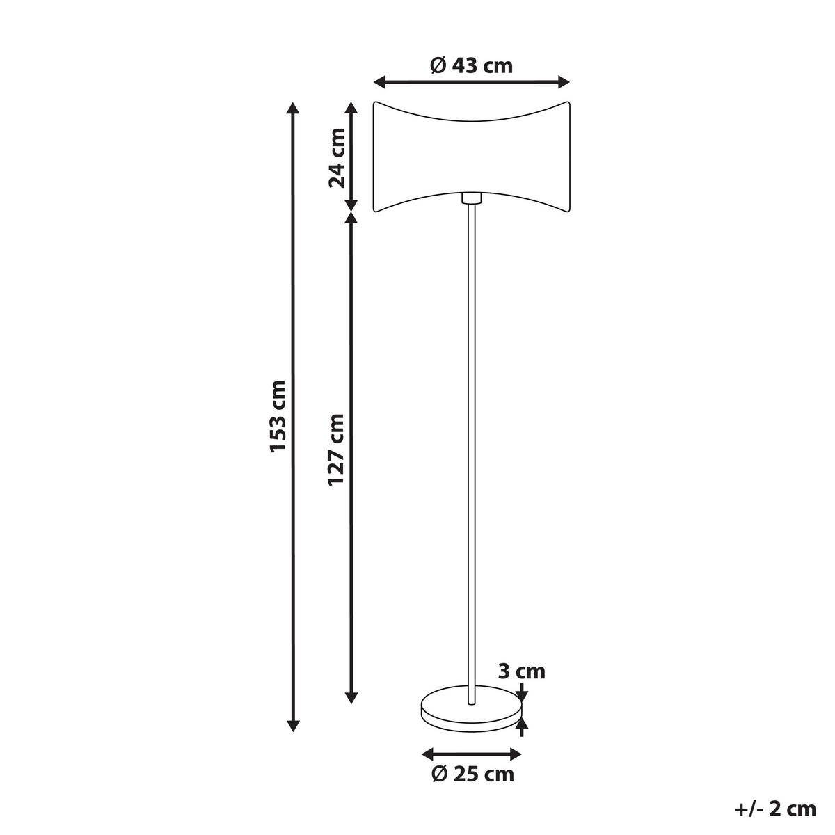 STEHLAMPE Silber/Schwarz Calvillo - Silberfarben/Schwarz, Metall (43/43/153cm) - Beliani