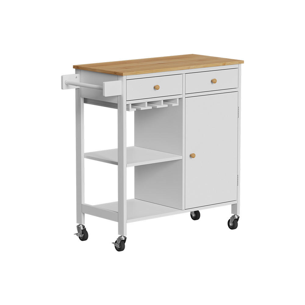 KÖKSVAGN Trayz Vit 89x87 cm med hjul 87/89/40 cm