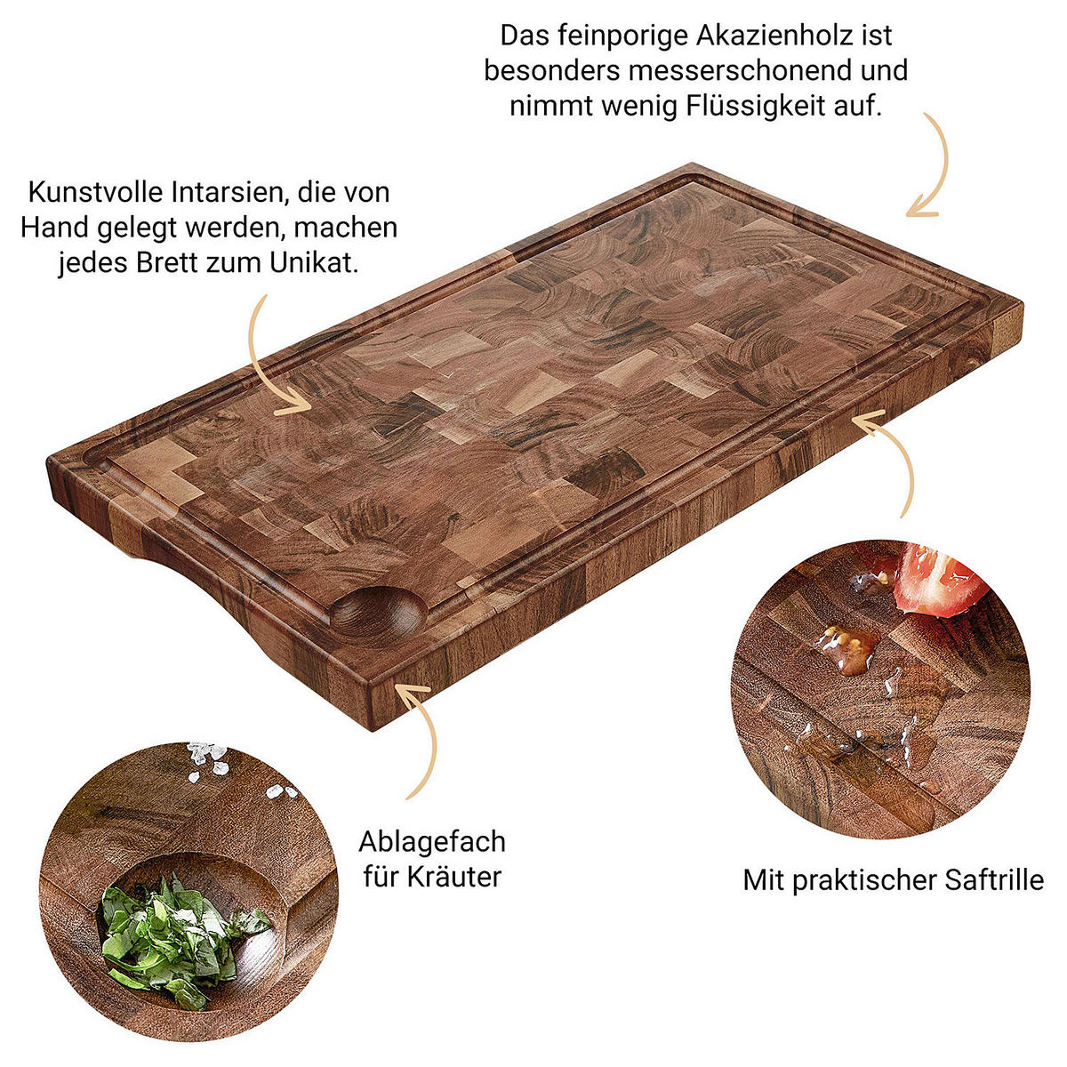 SCHNEIDEBRETT Acacia - Braun, Holz (27/50cm) - Butlers