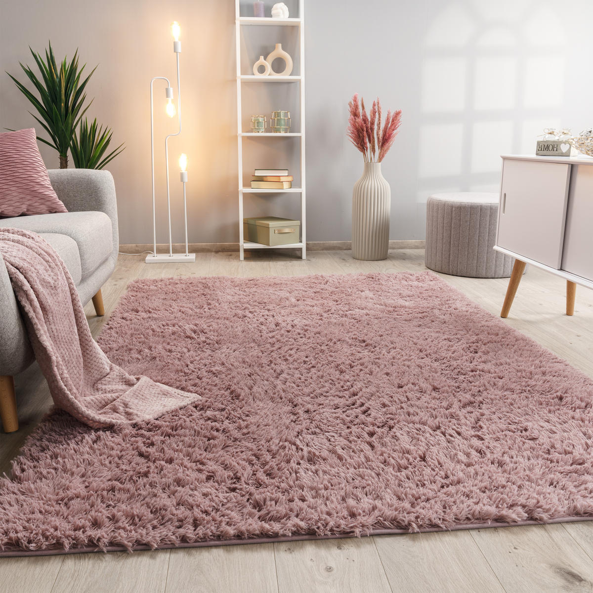 HOCHFLORTEPPICH 160/220 cm Silky 591 - Rosa, Textil (160/220cm) - Paco Home
