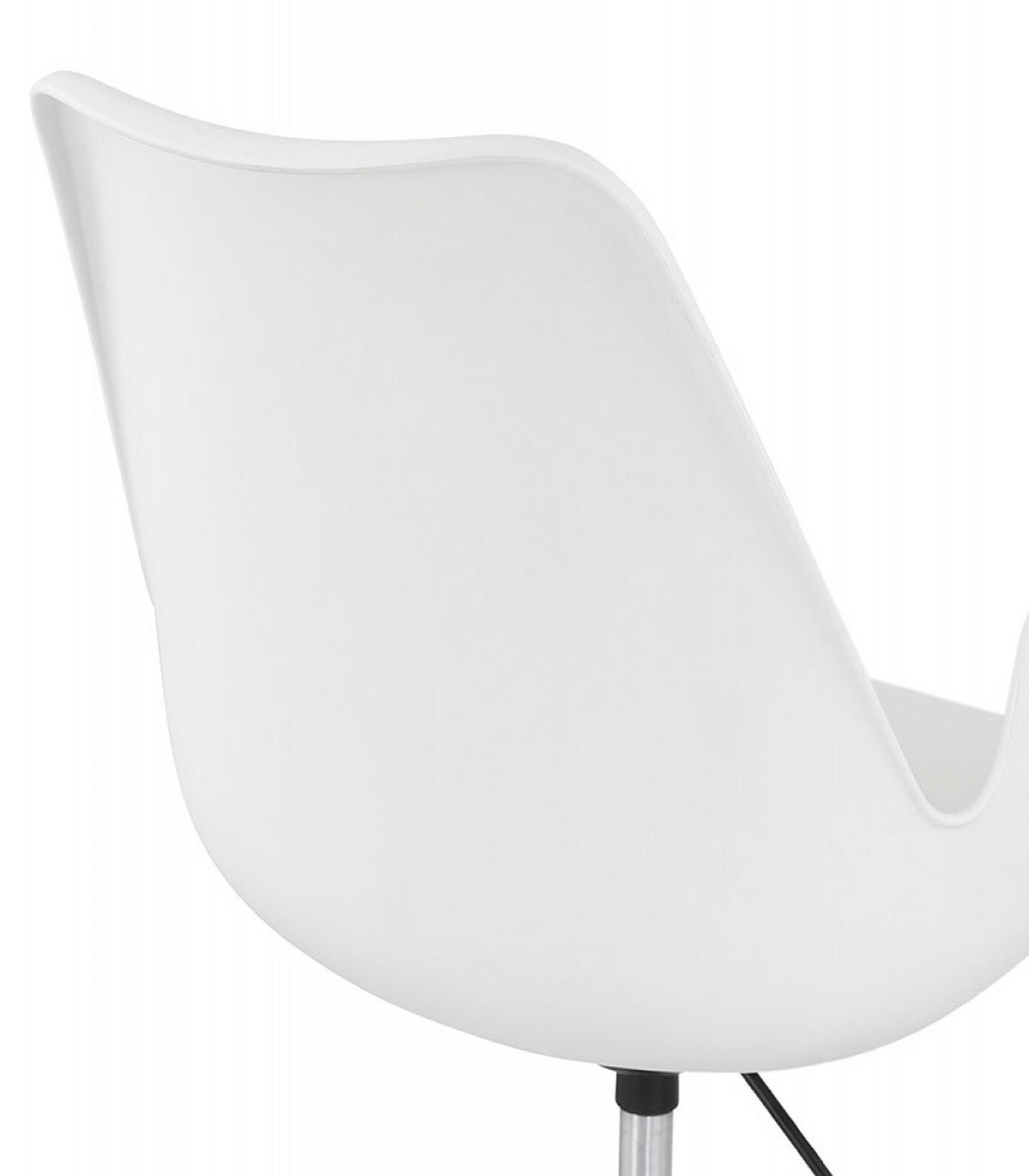 BÜROSTUHL mit Armlehnen aus Kunststoff und Rollen TRIP, Weiß 58x58x22,3 cm - Chromfarben/Weiß, Kunststoff/Metall (58/22/58cm) - KADIMA DESIGN