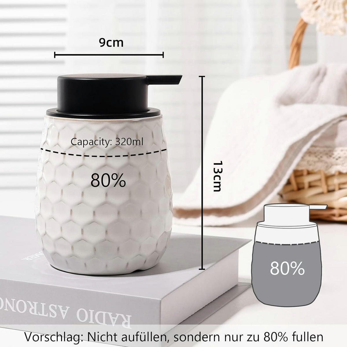 SEIFENSPENDER Keramik Beige 400ml - Beige, Keramik (9/13/9cm)