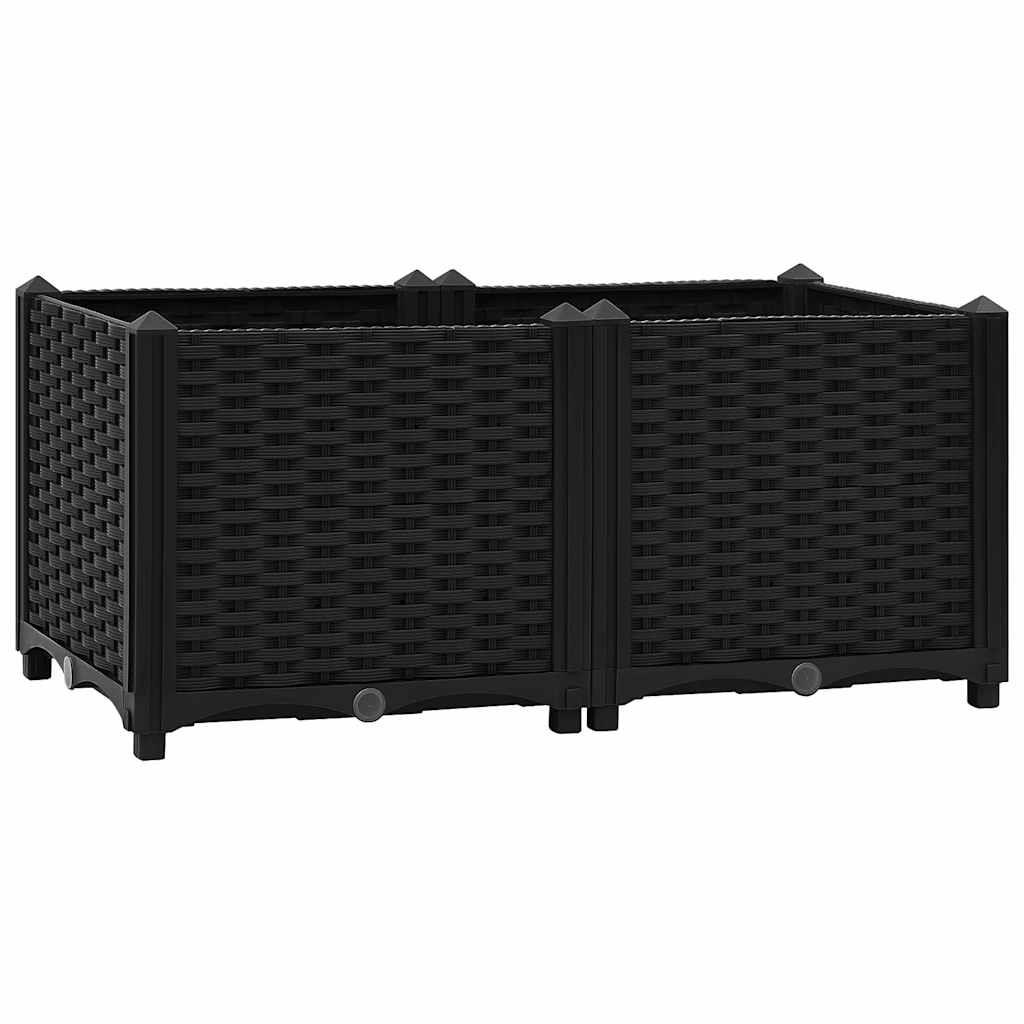 HOCHBEET 80/40/38 Cm Polypropylen - Schwarz, Kunststoff (40/38/80cm) - vidaXL