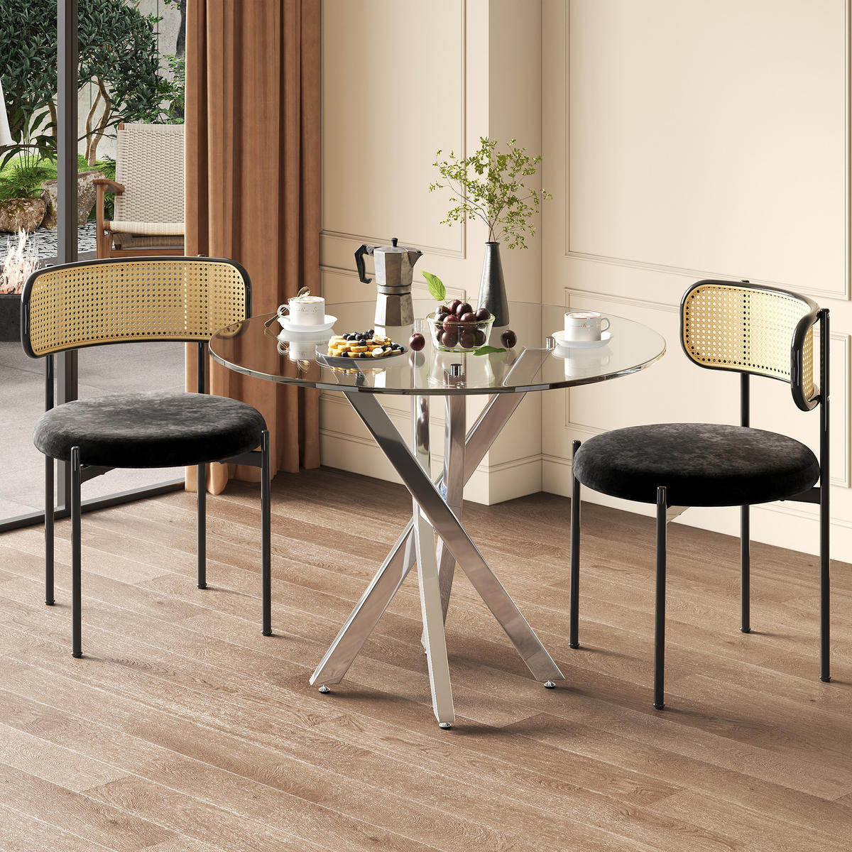 GLASESSTISCH 80/80/75 cm in Silber – modern für 2–4 Personen - Silberfarben, Glas (80/80/75cm) - BEAOK