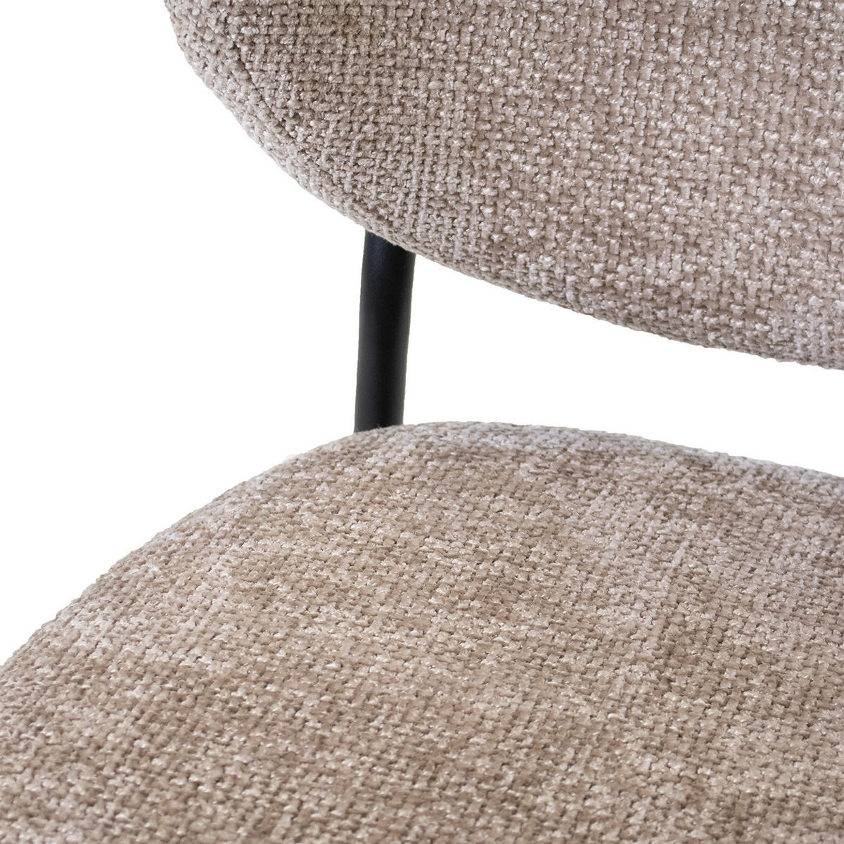 ESSZIMMERSTUHL 2er Set 2er Set aus Stoff, taupe - Taupe/Schwarz, Textil/Metall (57/80/58cm) - Giga Meubel