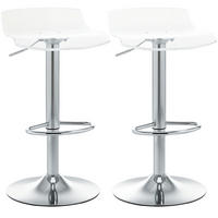 BARHOCKER 2er-Set DE-14697 höhenverstellbar mit Fußstütze Transparent - Transparent, Metall (39/87/39cm) - ComfortXL