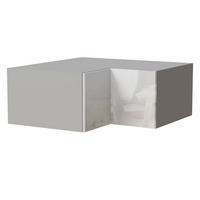 ECK-AUFSATZSCHRANK Essen W14/90/36 Weiß Hochglanz / Grau Matt 90 / 90 / 36cm - Weiß Hochglanz/Grau, Holz/Holzwerkstoff (90/36/90cm) - Feldmann-Wohnen