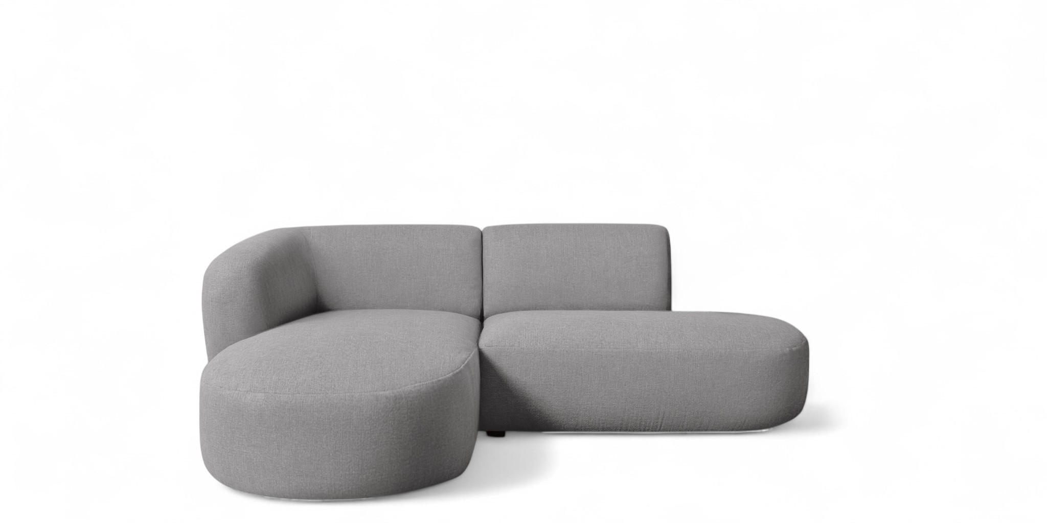 ECKSOFA Babette - Grau, Holzwerkstoff/Textil (188/242cm) - Fun Möbel