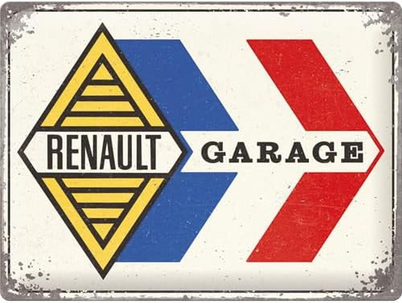 BLECHSCHILD 30/40 cm Renault Garage - Multicolor, Metall (40/30/0.2cm) - Nostalgic-Art
