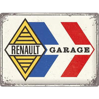 BLECHSCHILD 30/40 cm Renault Garage - Multicolor, Metall (40/30/0.2cm) - Nostalgic-Art