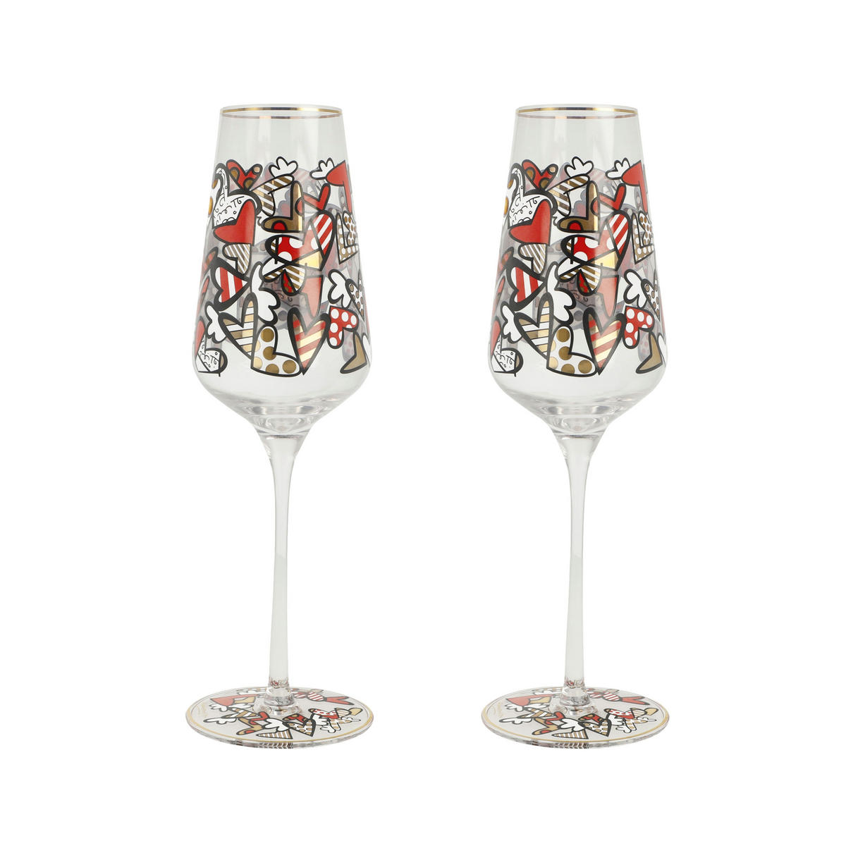 SEKTGLAS Britto- All We Need Is Love, Glas, Bunt, Füllmenge 100 ml, 66453371 - Multicolor, Glas (0.15L) - Goebel