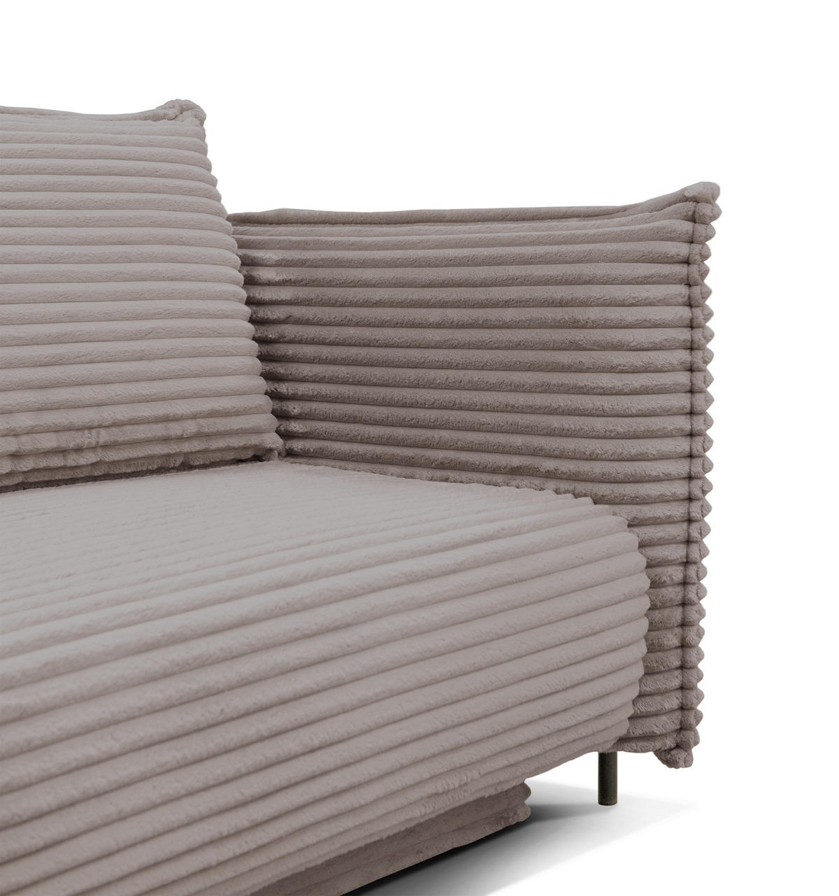 SOFA Amalfi Beige mit Schlaffunktion - Beige/Schwarz, Textil/Metall (226/90/105cm) - Selsey
