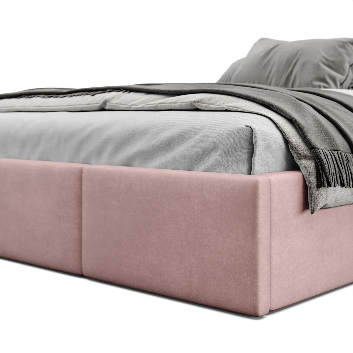 POLSTERBETT für Schlafzimmer Bett mit Stauraum Rosa 140x200cm - Rosa, Holzwerkstoff/Textil (160/200cm) - Muralo