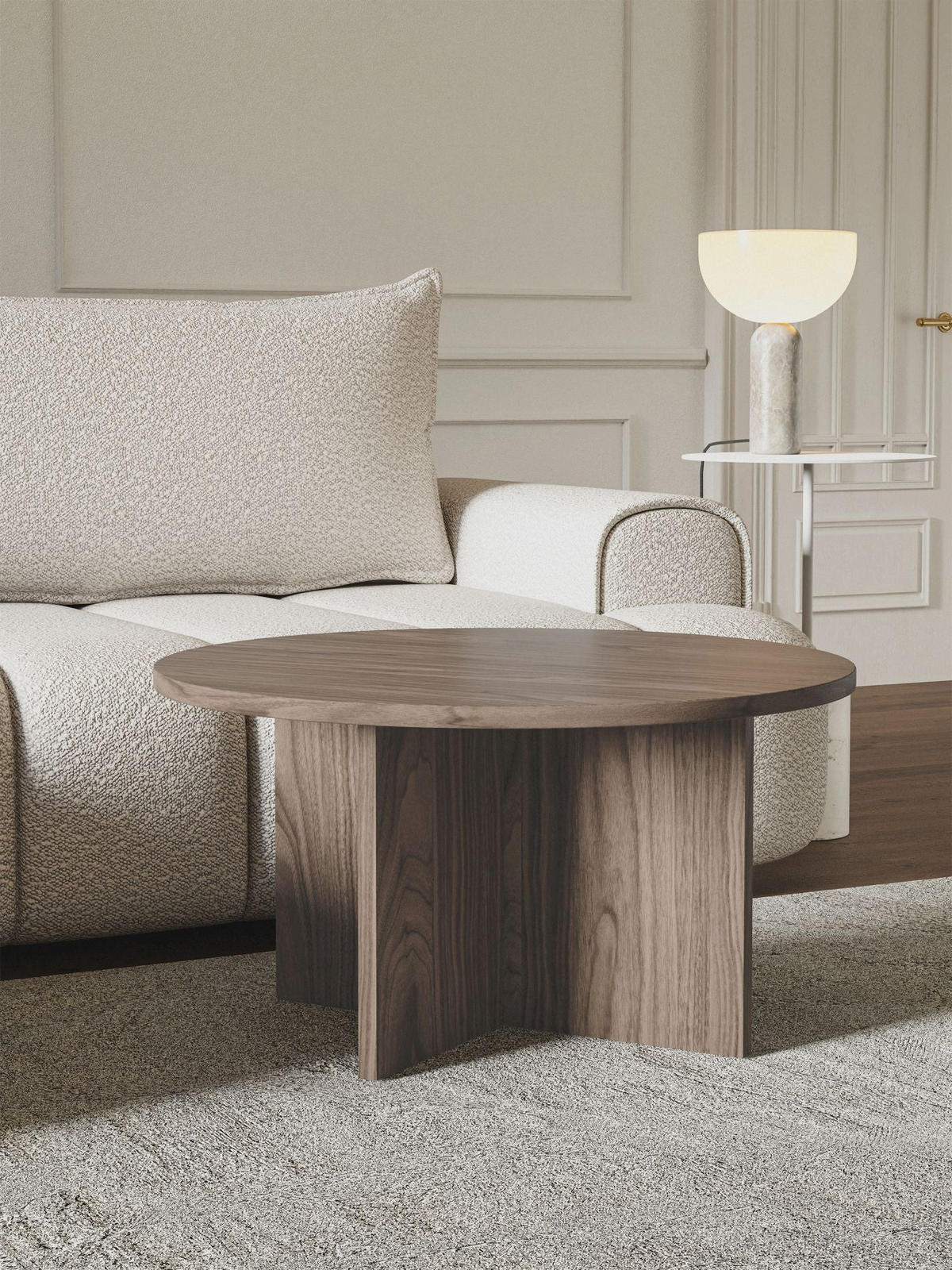 COUCHTISCH Ovo Holzoptik Nussbaum Wisconsin 76x76 cm - Nussbaumfarben, Holzwerkstoff (76/76/40cm) - Selsey