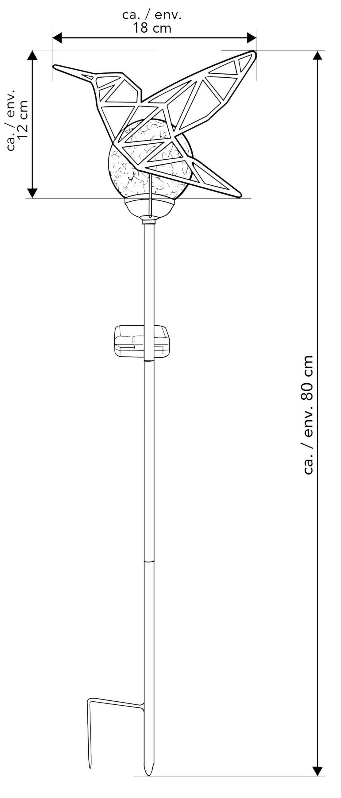 LED-SOLAR-GARTENSTÄBE - automatische Beleuchtung für stimmungsvolles Licht im Außenbereich, wetterbeständig - Rot, Kunststoff (12/18/80cm) - Northpoint