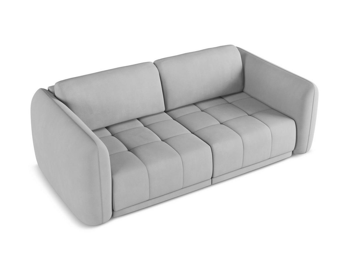 3-SITZER SOFA Chenille Stoff Grau - Hellgrau/Schwarz, Kunststoff/Textil (210/74/105cm) - Makamii