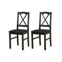STUHL Nilo 11 (2er Set) - Schwarz, Holz (43/94/40cm) - Leaf Design