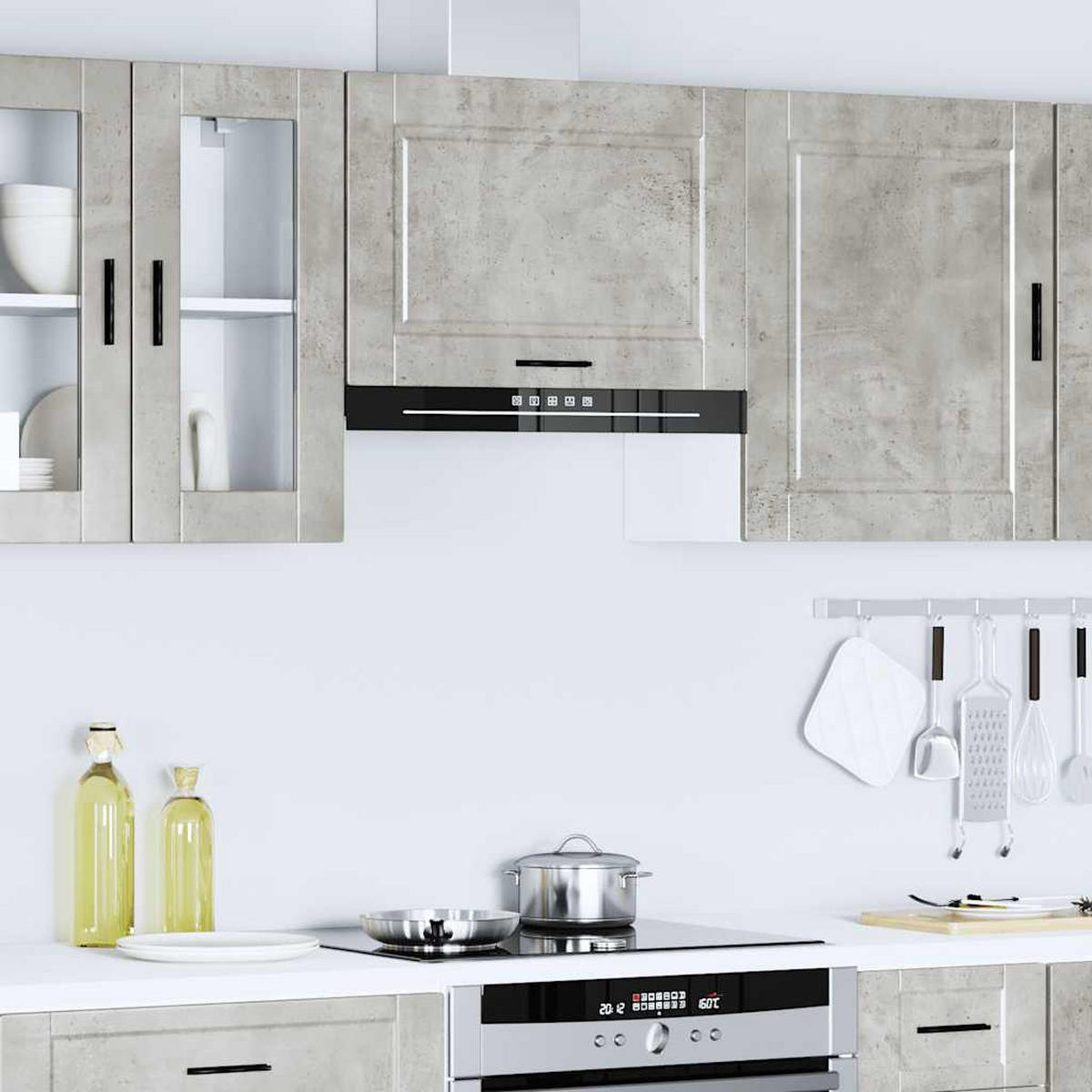 KÜCHEN-HÄNGESCHRANK Betongrau Holzwerkstoff - Grau, Holzwerkstoff (31/40/60cm) - vidaXL