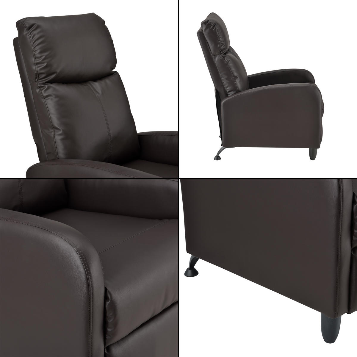 POLSTERSESSEL Bregenz Kunstleder Braun - Braun, Textil (60/102/92cm) - [en.casa]