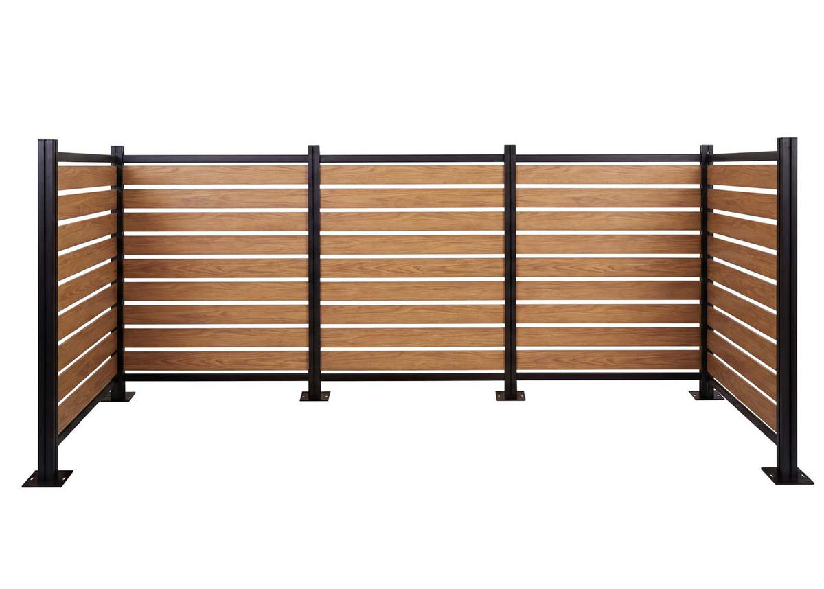 MÜLLTONNEN-ZAUN Alu 130x300x110cm Hellbraun - Hellbraun, Metall (300/130/110cm) - PROREGAL