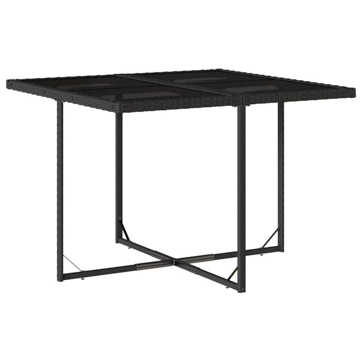 GARTEN-ESSGRUPPE 9-TLG.Mit Kissen Schwarz Poly Rattan - Creme/Schwarz, Kunststoff - vidaXL