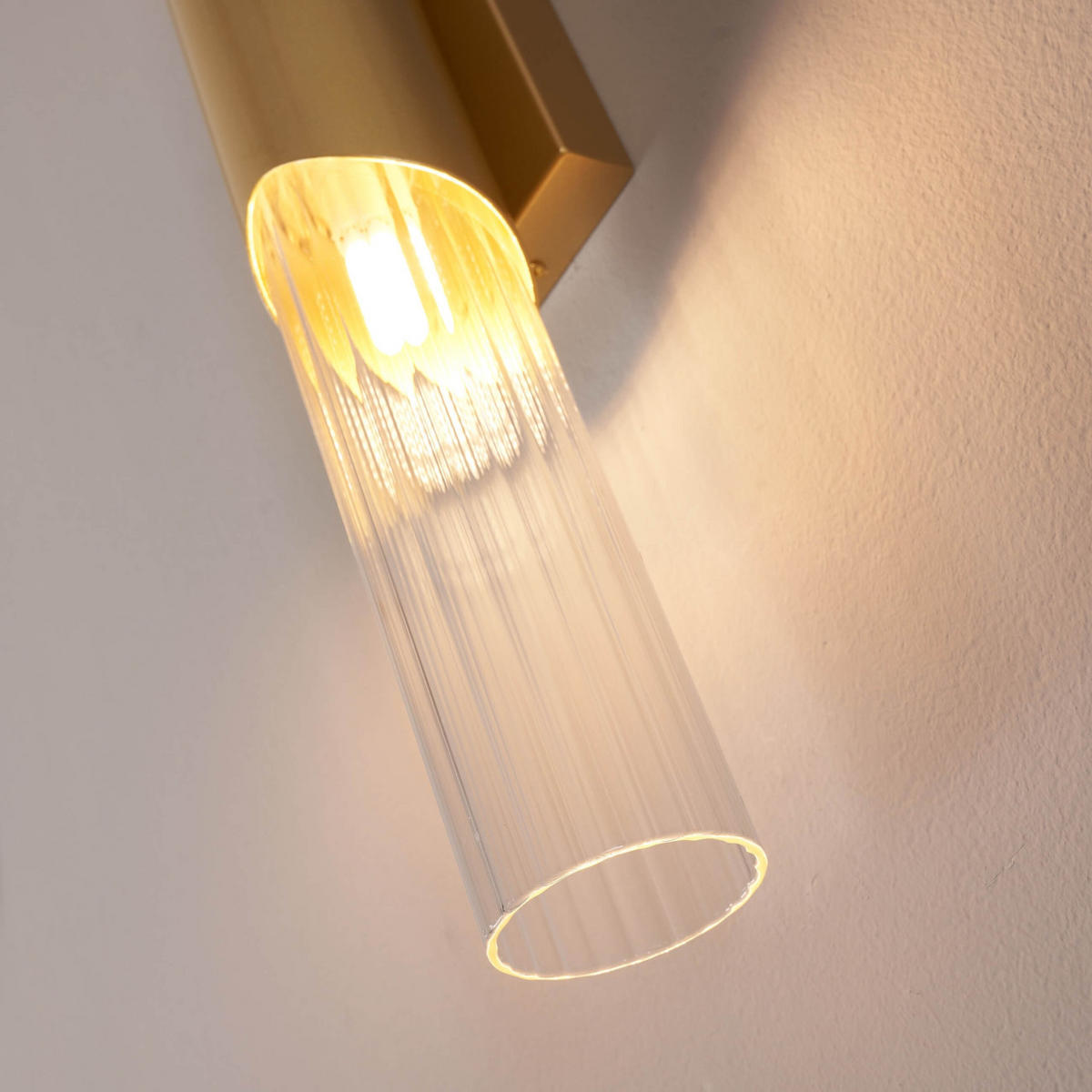 WANDLEUCHTE Capriano, Transparent und Goldfarben, 56cm - Goldfarben, Glas (12/56/9.5cm) - KOSILUM